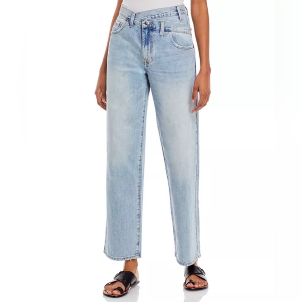 Pistola Bobbie High Rise Asymmetric Straight Jeans in Nelson